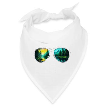Sonnenbrille / Reflektion / Wald / Spiegelung - Bandana - Weiß - Vorne
