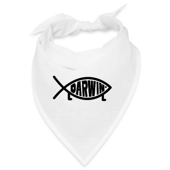 Darwin Fisch mit Beinen Atheist Wissenschaftler - Bandana - Weiß - Vorne