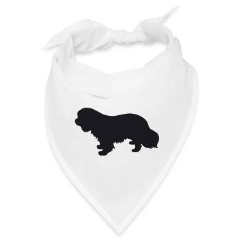 Cavalier King Charles Spaniel Silhouette - Bandana - Weiß - Vorne