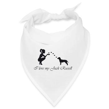 Jack Russell Terrier mit Frau - Bandana - Weiß - Vorne