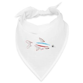 Fisch aus wenigen Details wie Flossen und Maul - Bandana - Weiß - Vorne