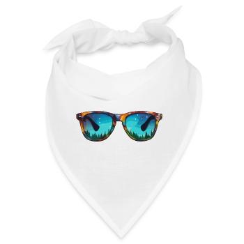 Sonnenbrille / Reflektion / Wald / Spiegelung - Bandana - Weiß - Vorne