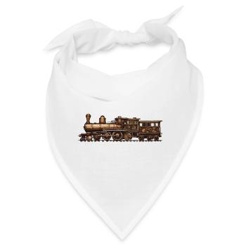 Zug / Lokomotive / Dampflok / Eisenbahn / Lock - Bandana - Weiß - Vorne