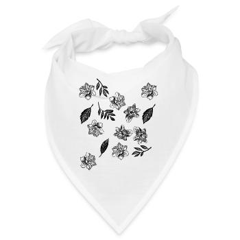 Narzissen und Blätter - Bandana - Weiß - Vorne