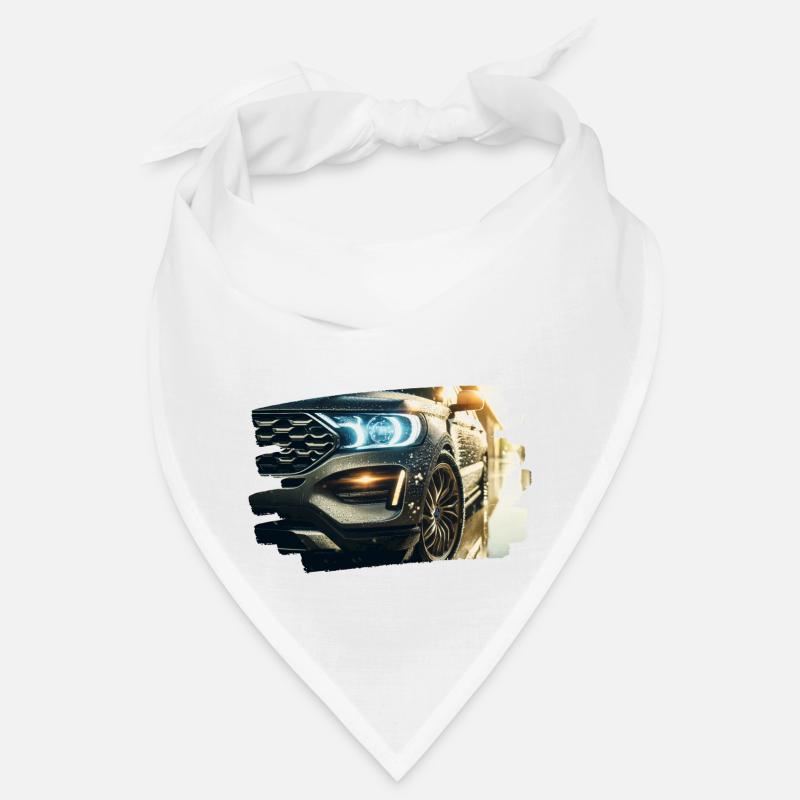 Voiture de luxe moderne dans le reflet de la pluie Bandana