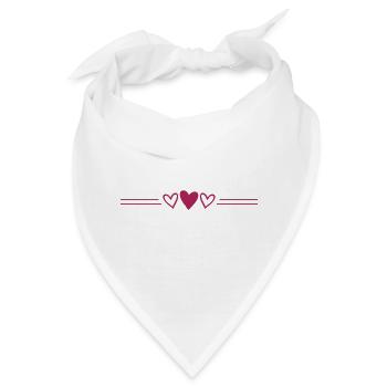 herz strich - Bandana - Weiß - Vorne