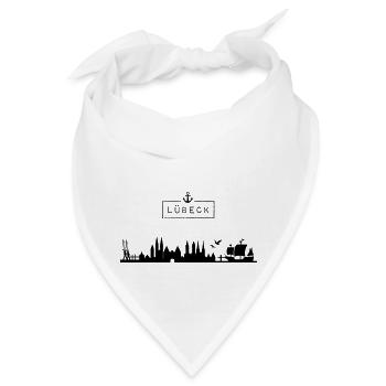 Skyline Hansestadt Lübeck, HL, Stadt, Deutschland - Bandana - Weiß - Vorne