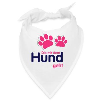 Die mit dem Hund geht - Gassi gehen - Bandana - Weiß - Vorne