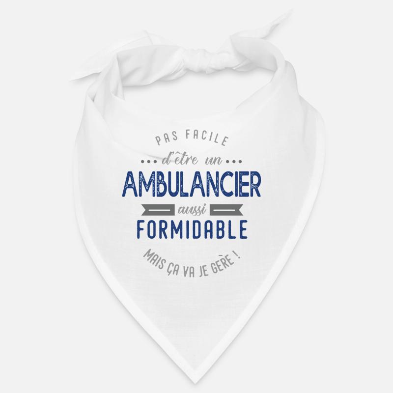 ambulancier Cadeau papa ambulancier formidable - Bandana - blanc