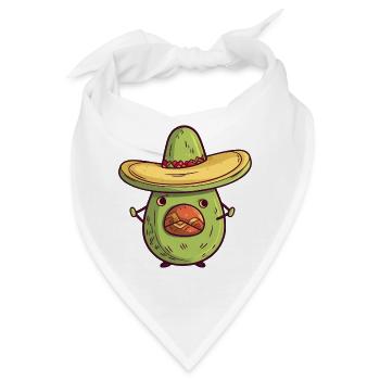 Mexikanische Avocado mit Sombrero – Kulturelles De - Bandana - Weiß - Vorne