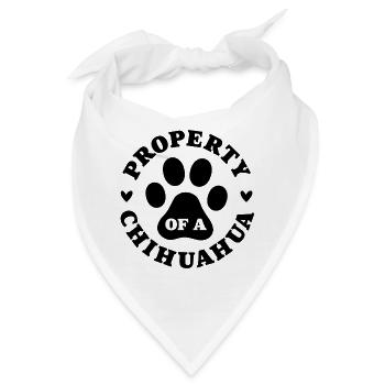 Eigentum eines Chihuahua - Bandana - Weiß - Vorne