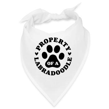 Eigentum eines Labradoodles - Bandana - Weiß - Vorne