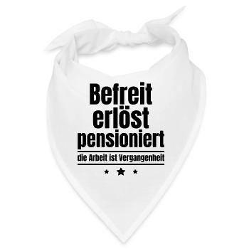 Befreit erlöst pensioniert, Pensionierungsgeschenk - Bandana - Weiß - Vorne