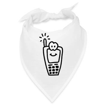Fröhliches Handy - Line - Bandana - Weiß - Vorne