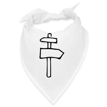 Wegschild,hölzern,Wegschild,Anleitung,Straße - Bandana - Weiß - Vorne