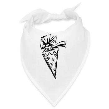 Schultüte Schulanfang Herzen - Bandana - Weiß - Vorne