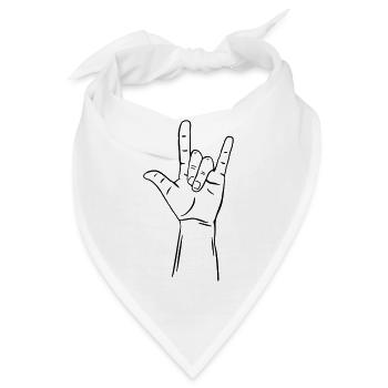 Handgeste ich liebe dich / ich liebe dich - Bandana - Weiß - Vorne