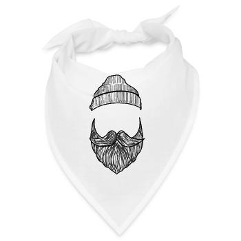 Bart mit Mütze - Bandana - Weiß - Vorne