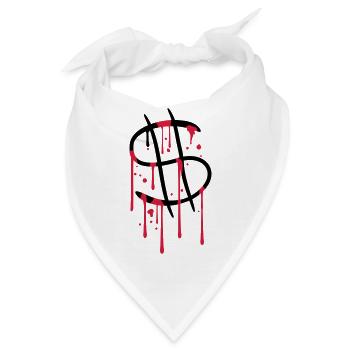 blut tropfen graffiti nass spray dollar symbol zei - Bandana - Weiß - Vorne