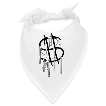 graffiti blut tropfen nass spray dollar symbol zei - Bandana - Weiß - Vorne