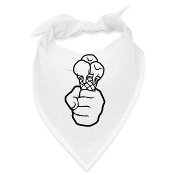 eiscreme schoko vanille eis essen lecker hunger so - Bandana - Weiß - Vorne