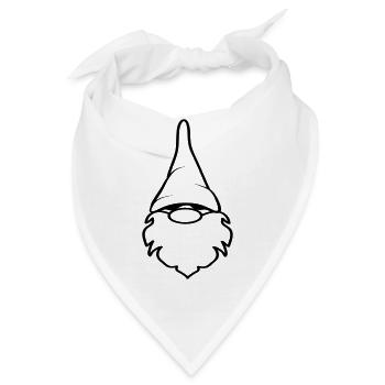 Zwerg lustig bart witzig zipfelmütze - Bandana - Weiß - Vorne