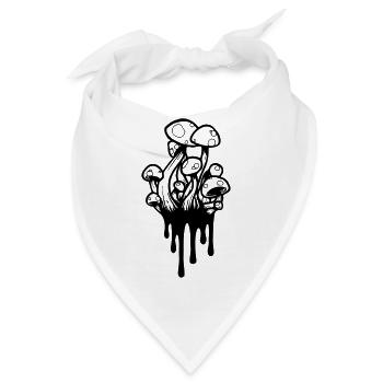 Zauberpilze, Magic Mushrooms, Tropfen - Bandana - Weiß - Vorne