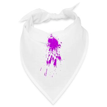 Klecks pink - Bandana - Weiß - Vorne