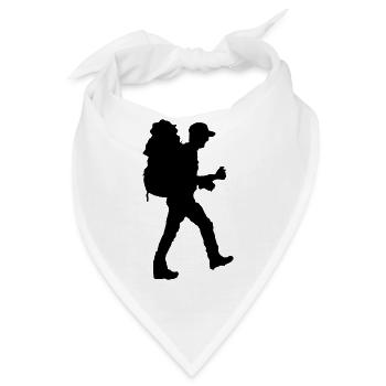 Backpacker Silhouette - Bandana - Weiß - Vorne