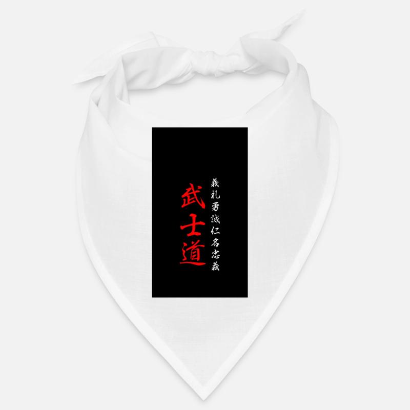 Bushido-Code Samurai Kanji Schwarz - Bandana - Weiß