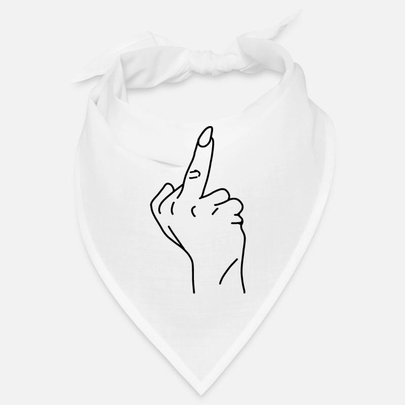 Mittelfinger - Bandana - Weiß