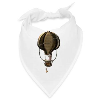Steampunk, Heißluftballon - Bandana - Weiß - Vorne