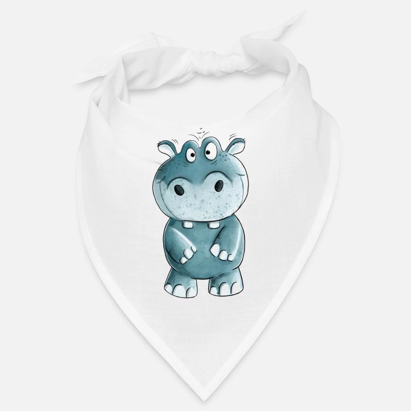 Blue Hippo I Wildlife Comic Bandana