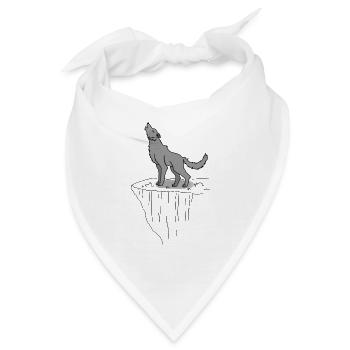 Einsamer Wolf - Bandana - Weiß - Vorne