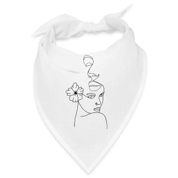 Gesichtslinie abstrakt - Bandana - Weiß - Vorne