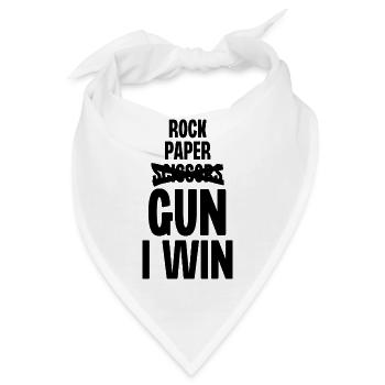 Steinpapier-Scherenpistole Ich gewinne - Bandana - Weiß - Vorne