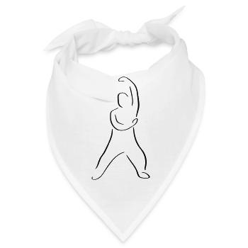 Qi Gong Line Art – Minimalistisch - Bandana - Weiß - Vorne
