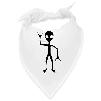 Umriss Silhouette außerirdischer Besucher - Bandana - Weiß - Vorne