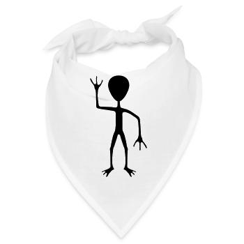 Silhouette außerirdischer Besucher Begrüßung - Bandana - Weiß - Vorne
