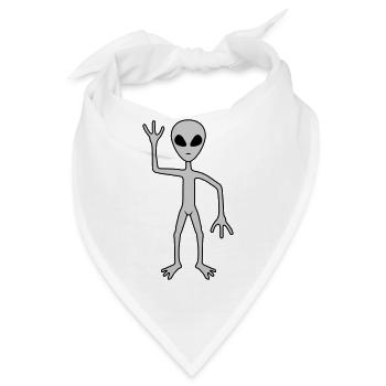 Science Fiction Alien winkt - Bandana - Weiß - Vorne