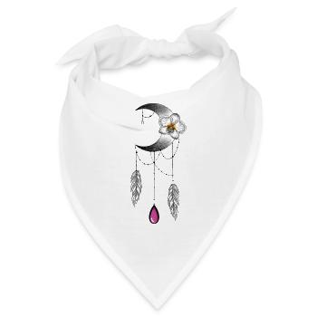 Mondorchidee Feder und Perle Typ Traumfänger - Bandana - Weiß - Vorne