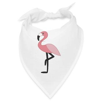 Rosa Flamingo rosa - Bandana - Weiß - Vorne