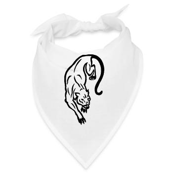 Schwarze Panther-Silhouette - Bandana - Weiß - Vorne