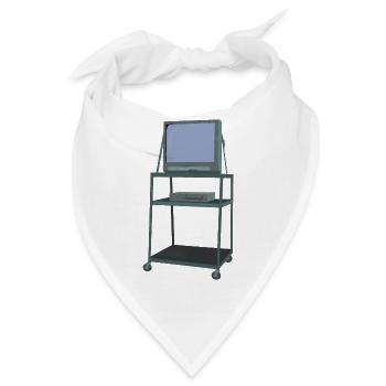 TV und VCR Wagen Klassenzimmer 80er 90er Jahre Lustige Schule - Bandana - Weiß - Vorne