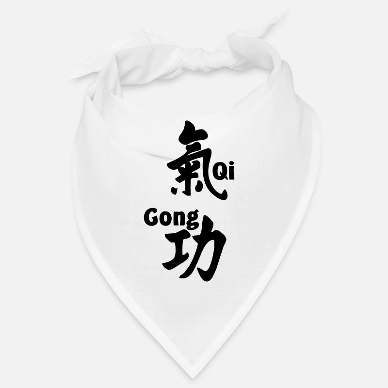 QI gong script avec texte vertical - Bandana - blanc