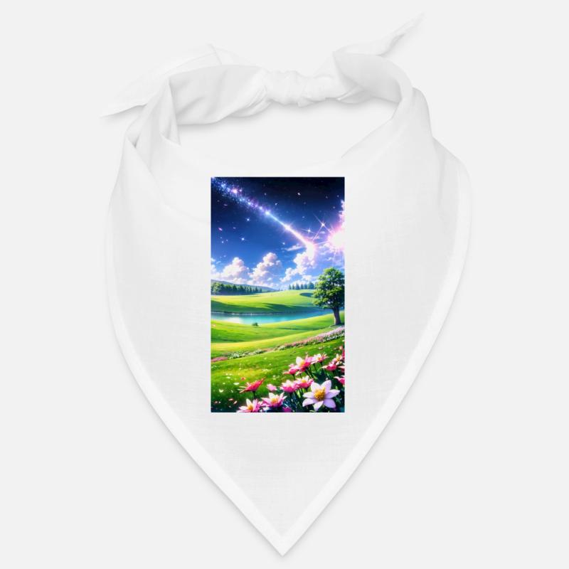 Landschaft mit 4 Bereichen, Generative KI Bandana