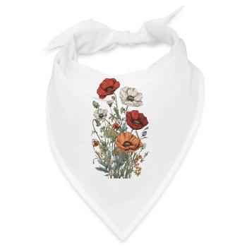 Wunderschönes Boho Mohn Herbarium Bouquet - Bandana - Weiß - Vorne