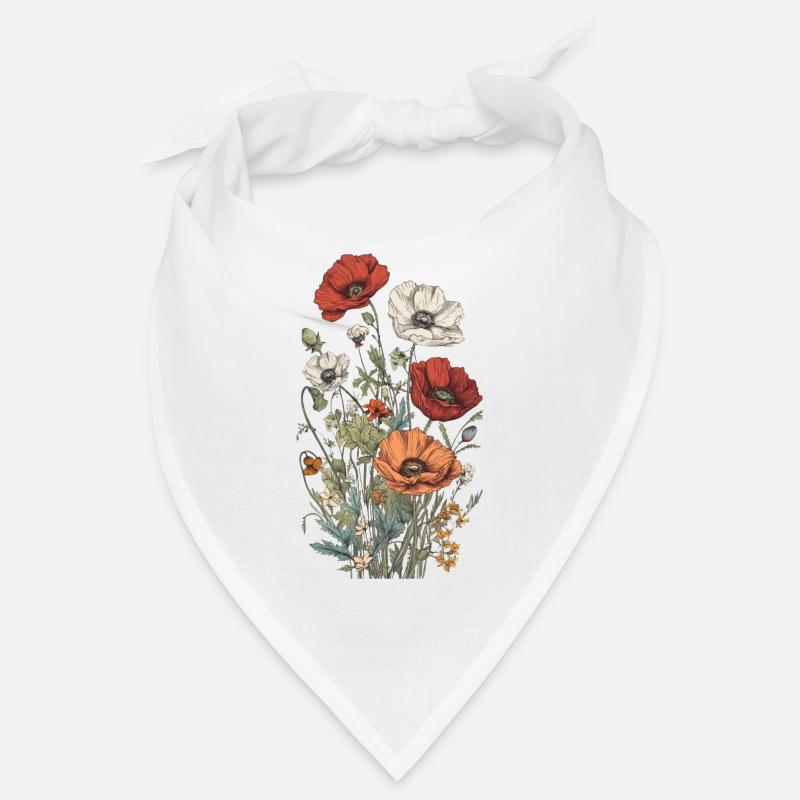 Wunderschönes Boho Mohn Herbarium Bouquet Bandana