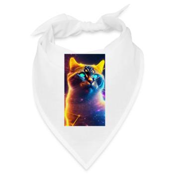 AstroCat Orange Version - Bandana - Weiß - Vorne