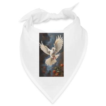Friedenstaube - Bandana - Weiß - Vorne
